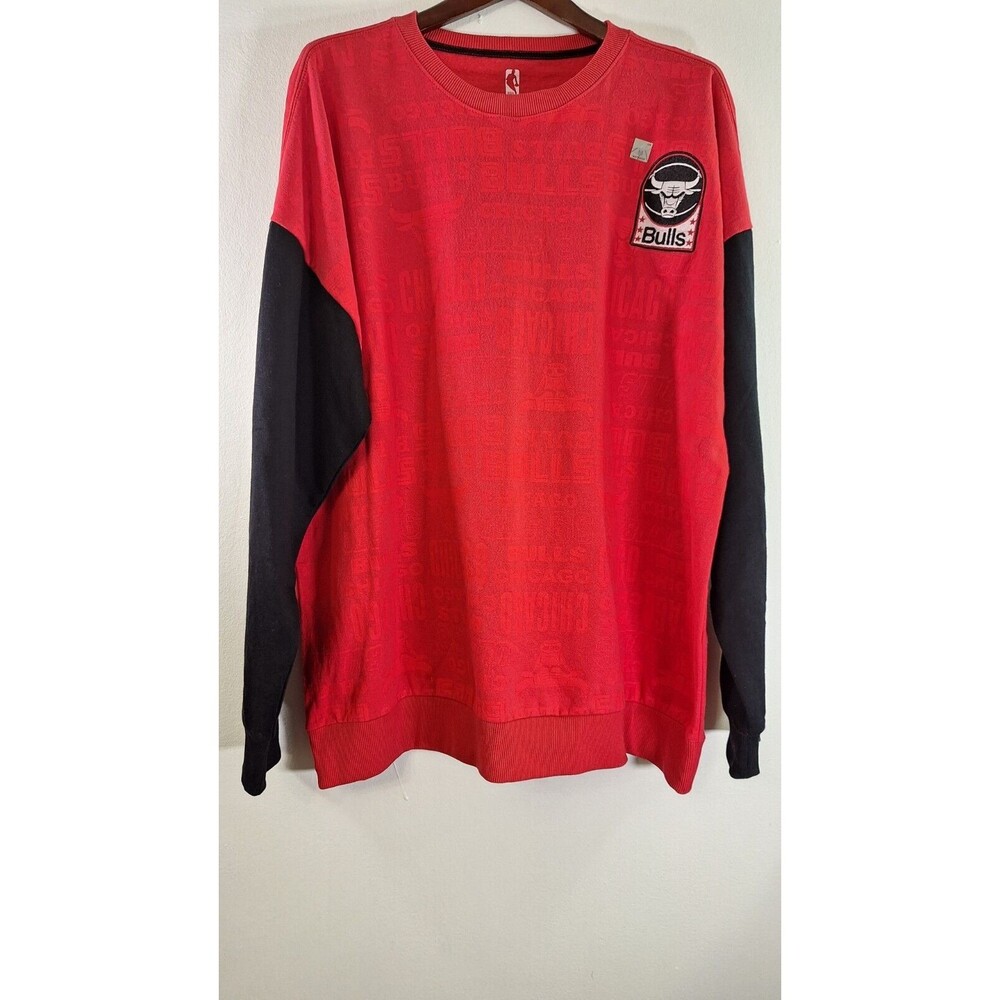 NBA CHICAGO BULLS Spell Out Pullover Sweatshirt Men XXL Sporty Streetwear Casual